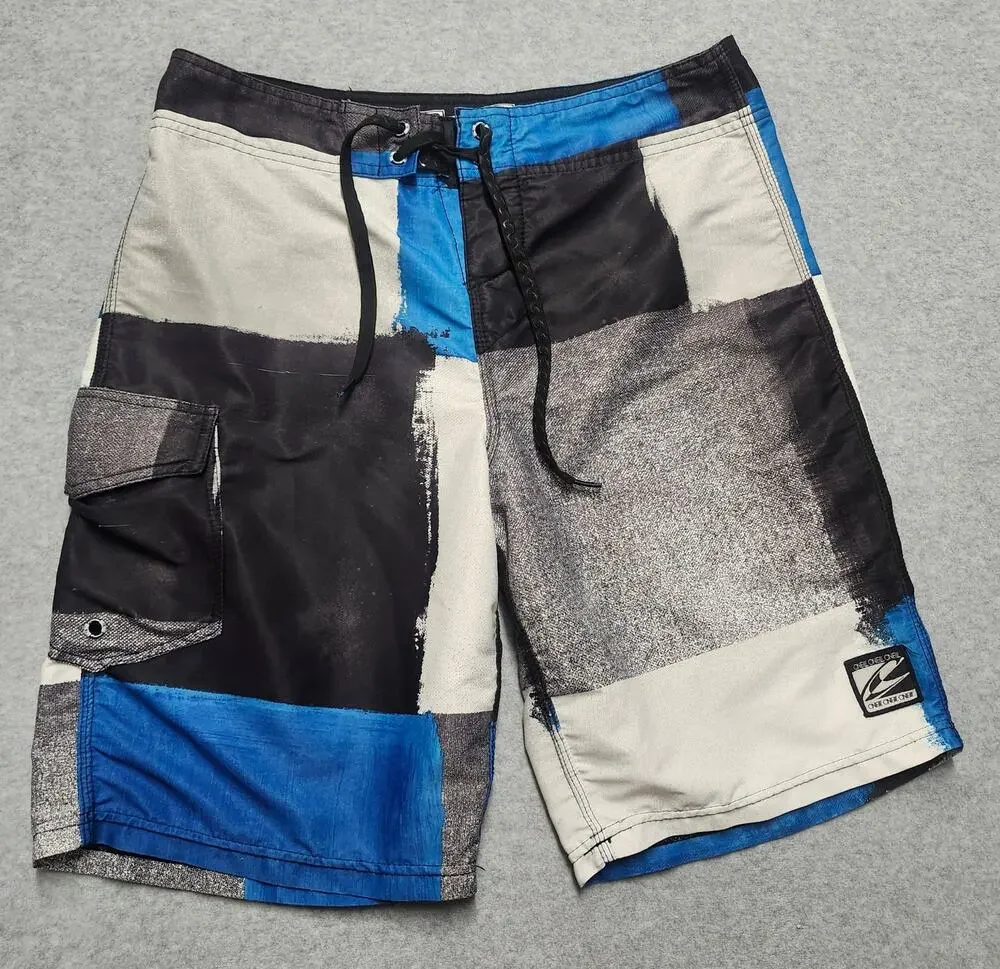 O'Neill Epic Freak 4-Way Stretch Board Shorts Mens Size 30 Blue Black Surf Swim